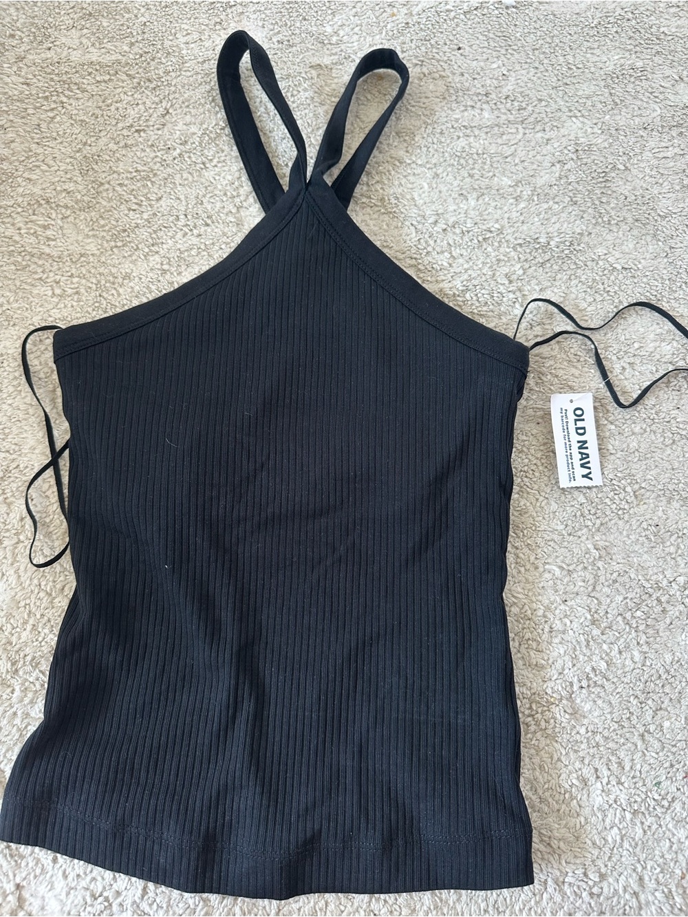 NWT Old Navy Black Ribbed Square-Neck Tank